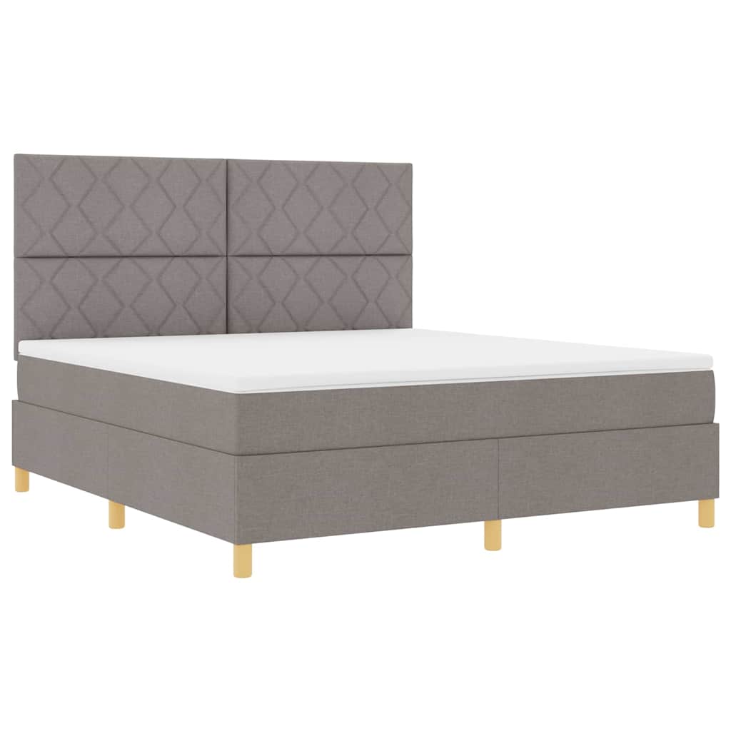 Lit à ressorts avec matelas Taupe 180 x 200 cm tissu - XIOS