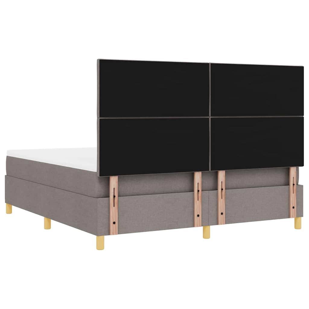 Lit à ressorts avec matelas Taupe 180 x 200 cm tissu - XIOS