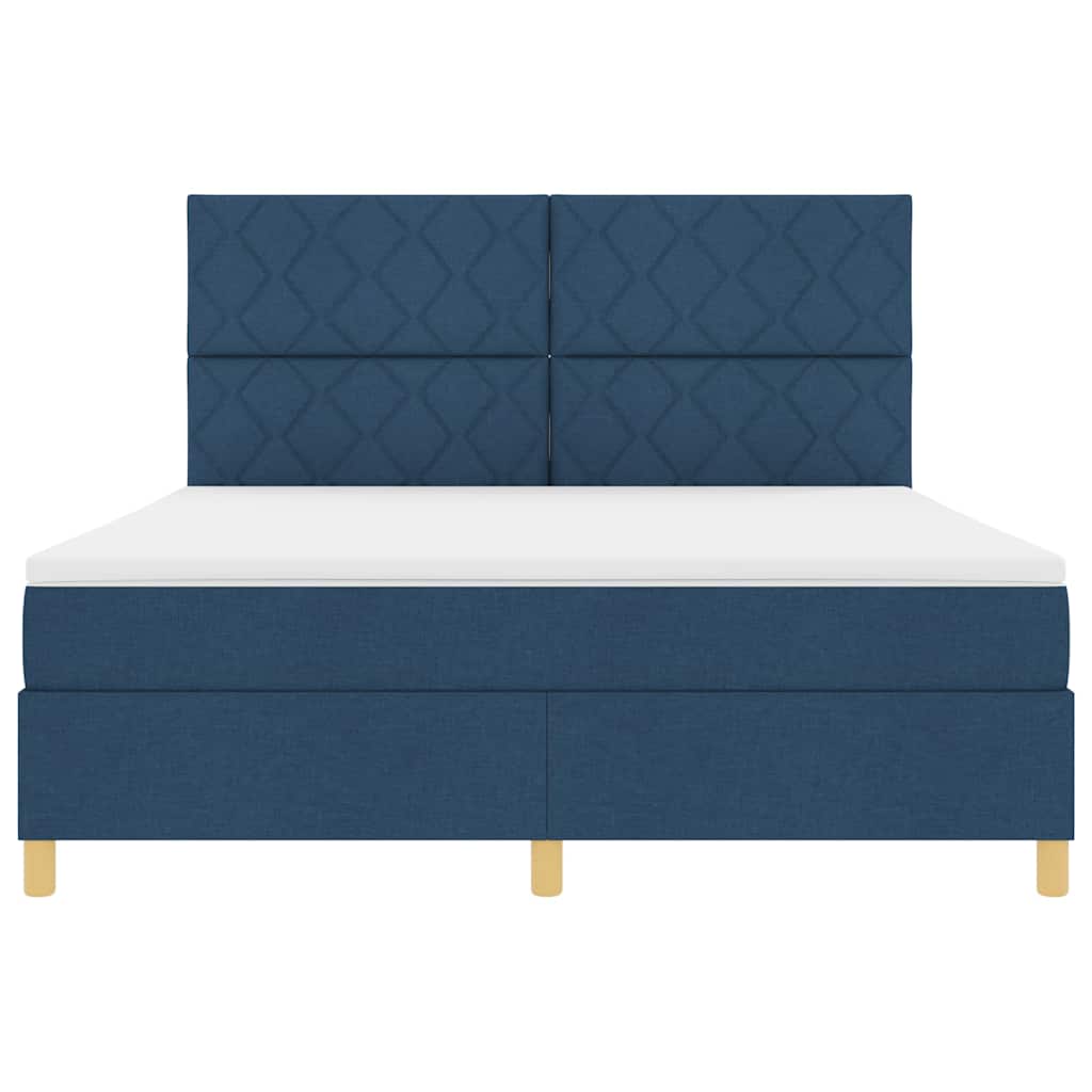 Lit à ressorts avec matelas Bleu 180 x 200 cm tissu - XIOS