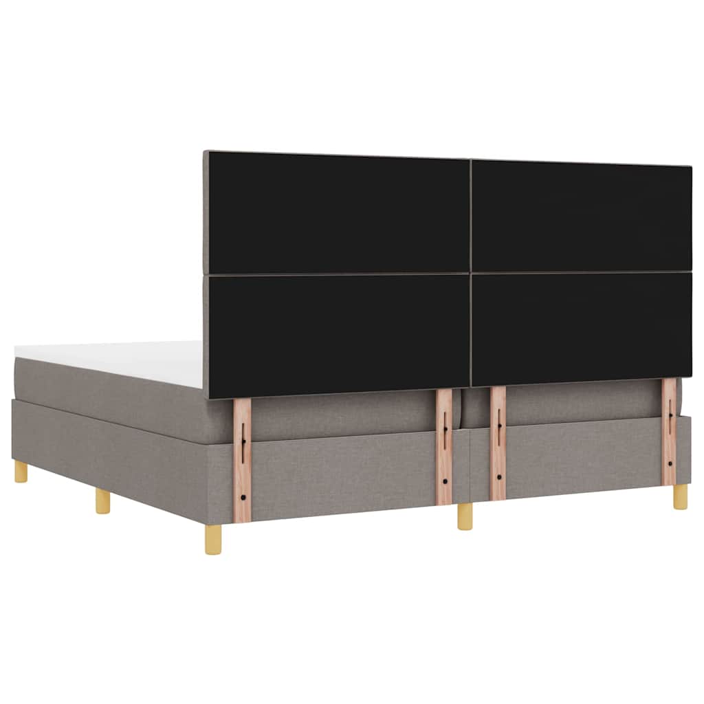 Lit à ressorts avec matelas Taupe 200 x 200 cm tissu - XIOS