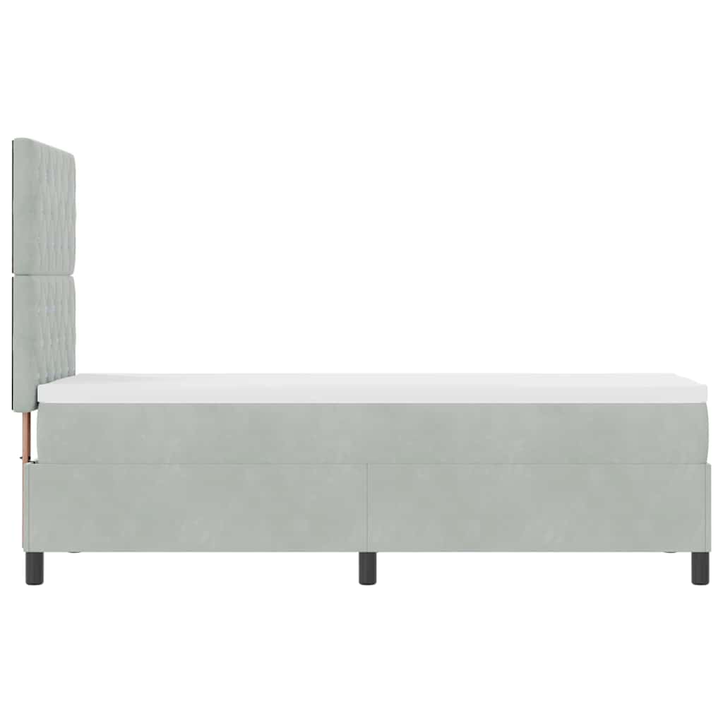 Lit à ressort LED avec matelas Gris clair 80 x 200 cm tissu - XIOS