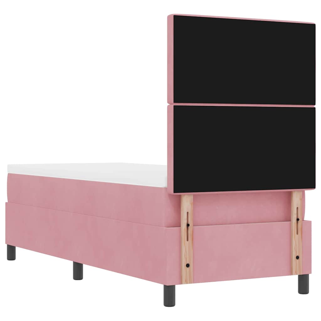 Lit à ressort LED avec matelas Rose 80 x 200 cm Velours