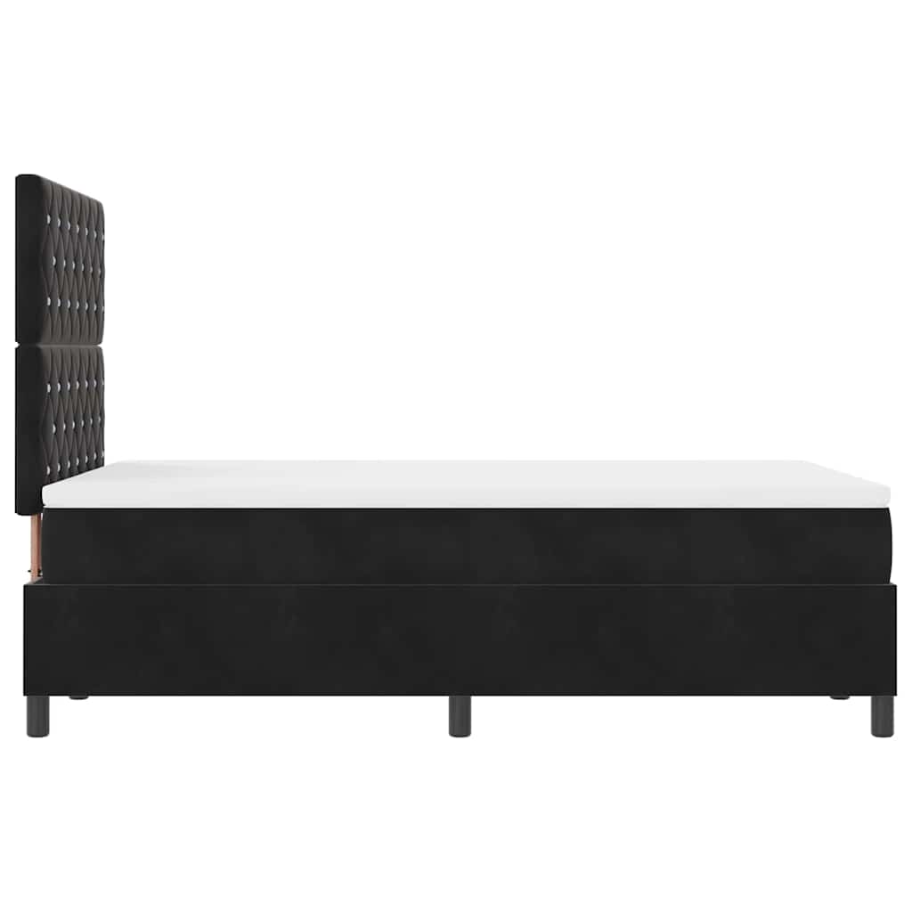 Lit à ressort LED avec matelas Noir 120 x 190 cm Velours
