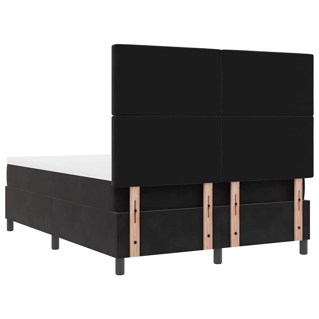 Lit à ressorts avec matelas Noir 160 x 200 cm Velours - XIOS