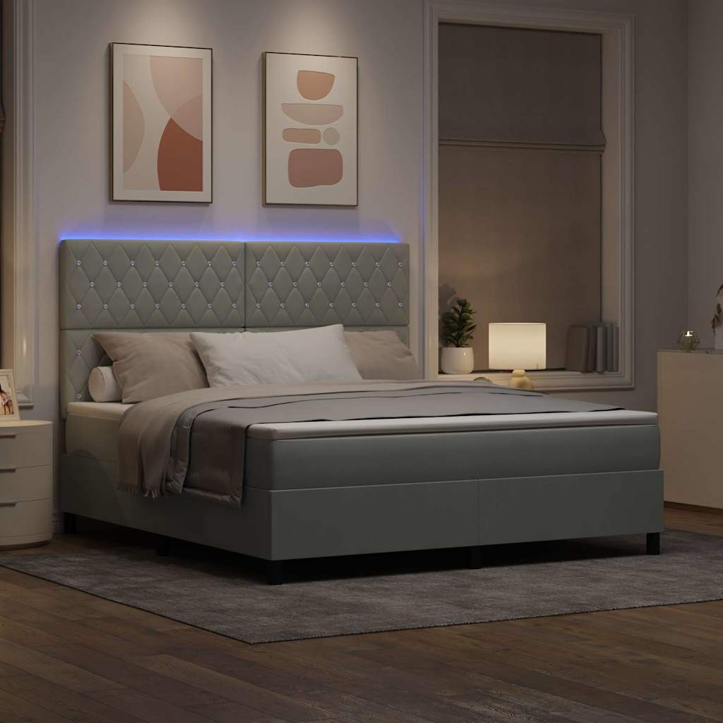 Lit à ressorts avec matelas Gris clair 180 x 200 cm Velours - XIOS