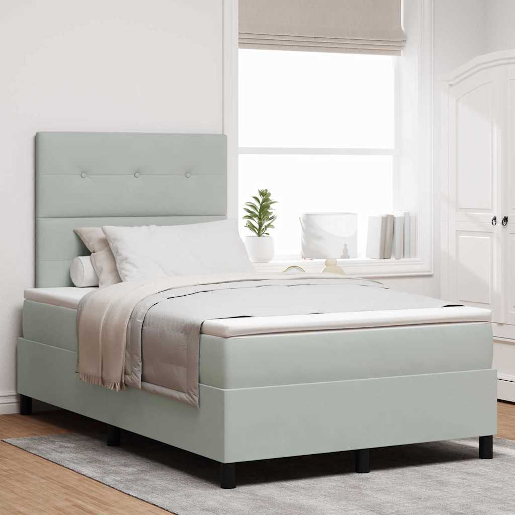 Lit à ressort LED Gris clair 120 x 190 cm Velours - XIOS