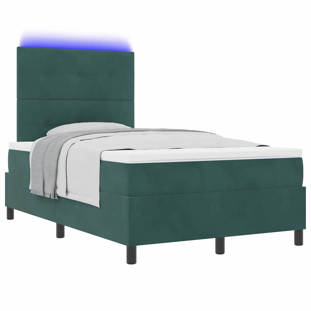 Lit à ressort LED Vert foncé 120 x 190 cm Velours - XIOS