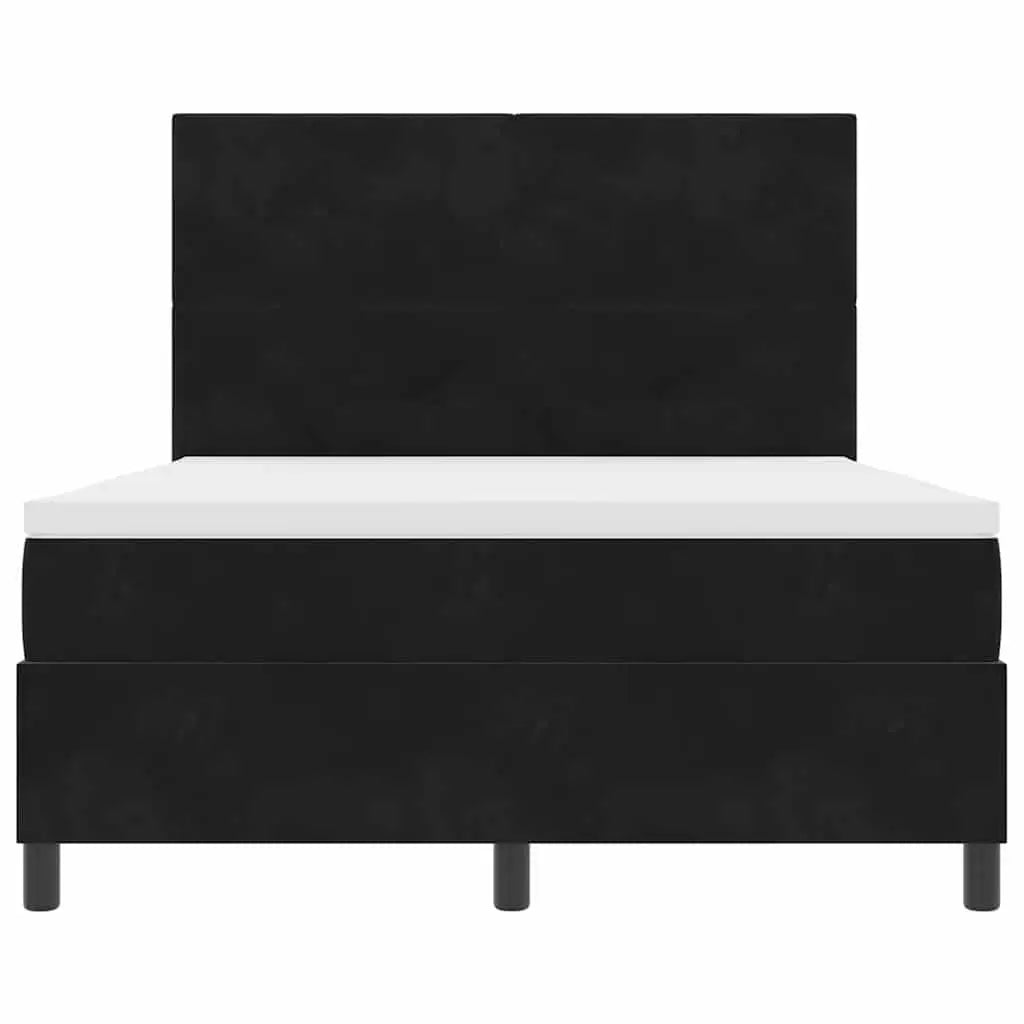 Lit à ressort LED avec tête de lit Noir 140 x 190 cm Velours - XIOS