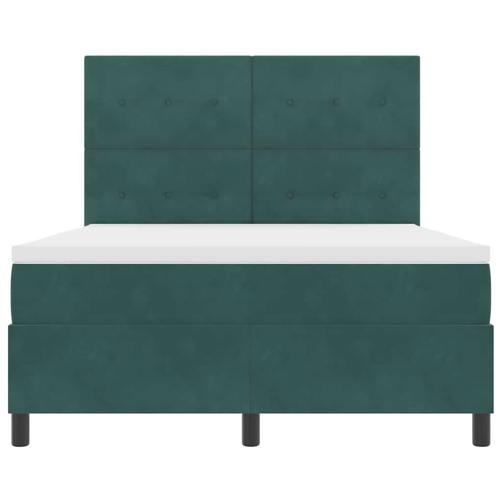 Lit à ressort LED Vert foncé 140 x 190 cm Velours - XIOS