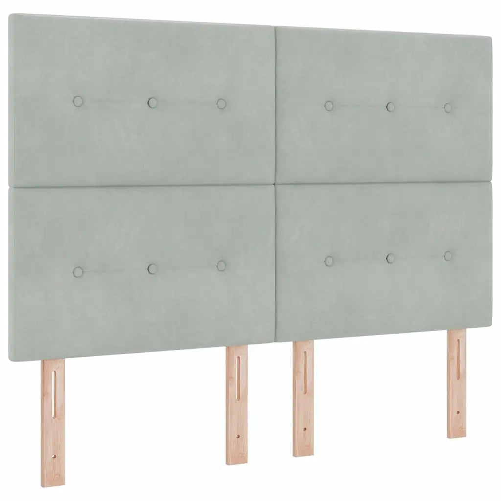 Lit à ressort LED Gris clair 140 x 200 cm Velours - XIOS