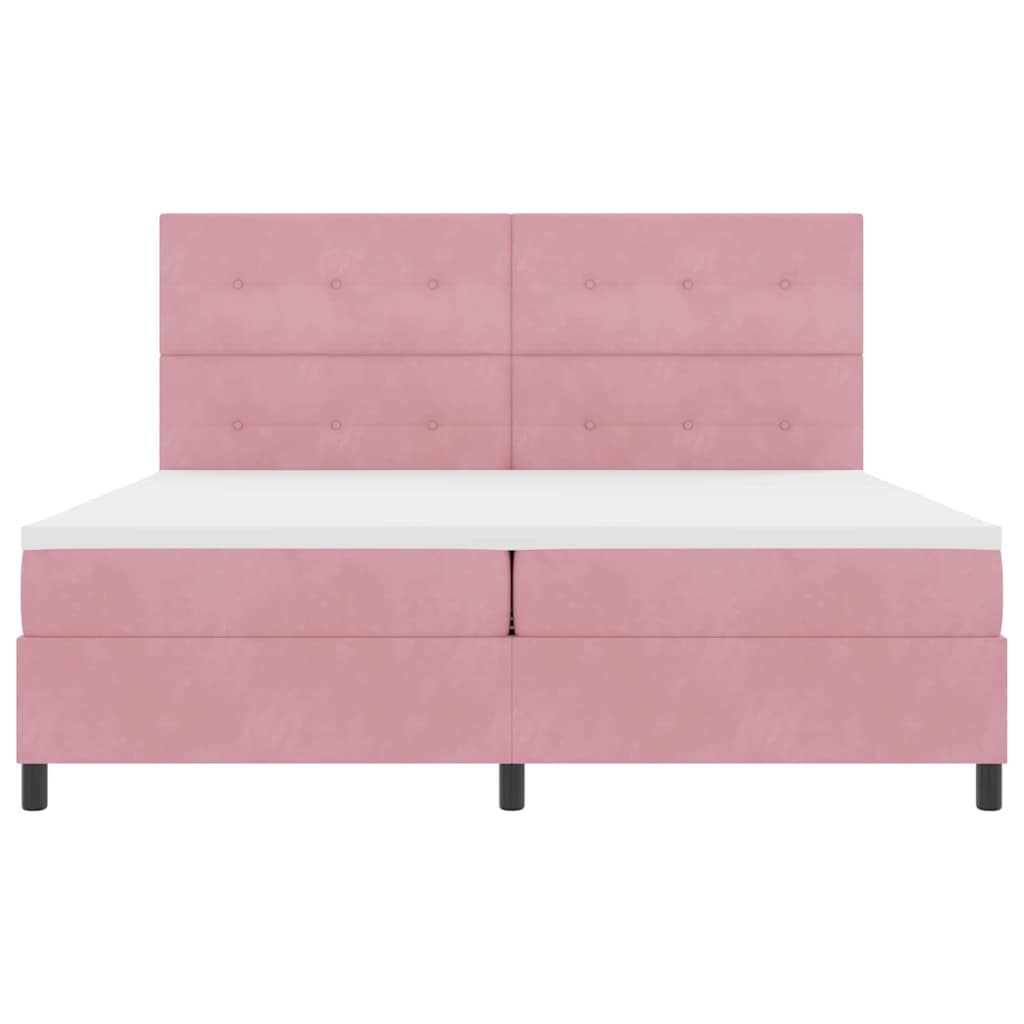 Lit à ressort LED avec matelas Rose 200 x 200 cm tissu - XIOS