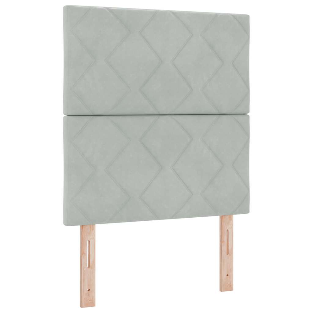 Lit à ressort LED Gris clair 80 x 200 cm Velours - XIOS