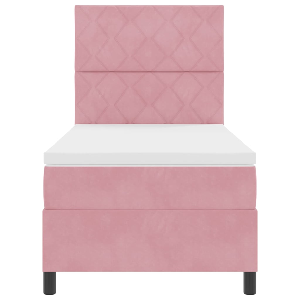 Lit à ressorts avec matelas Rose 100 x 200 cm Velours - XIOS