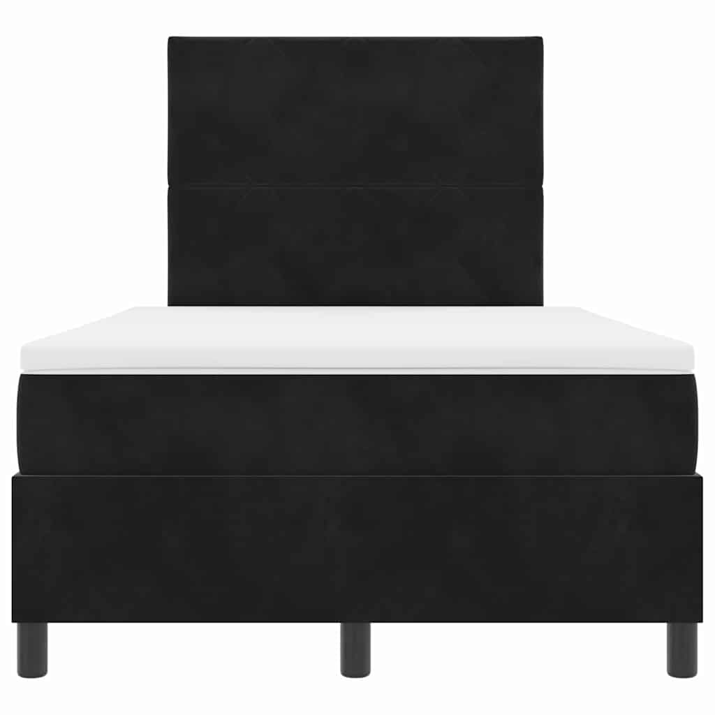 Lit à ressort LED avec matelas Noir 120 x 190 cm tissu - XIOS