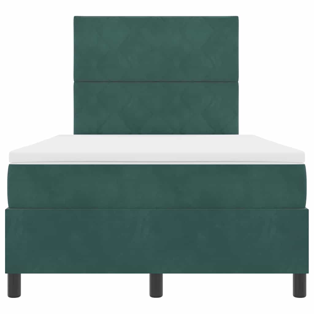 Lit à ressorts avec matelas Vert foncé 120 x 190 cm Velours - XIOS