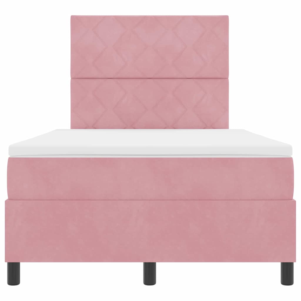 Lit à ressorts avec matelas Rose 120 x 190 cm Velours - XIOS