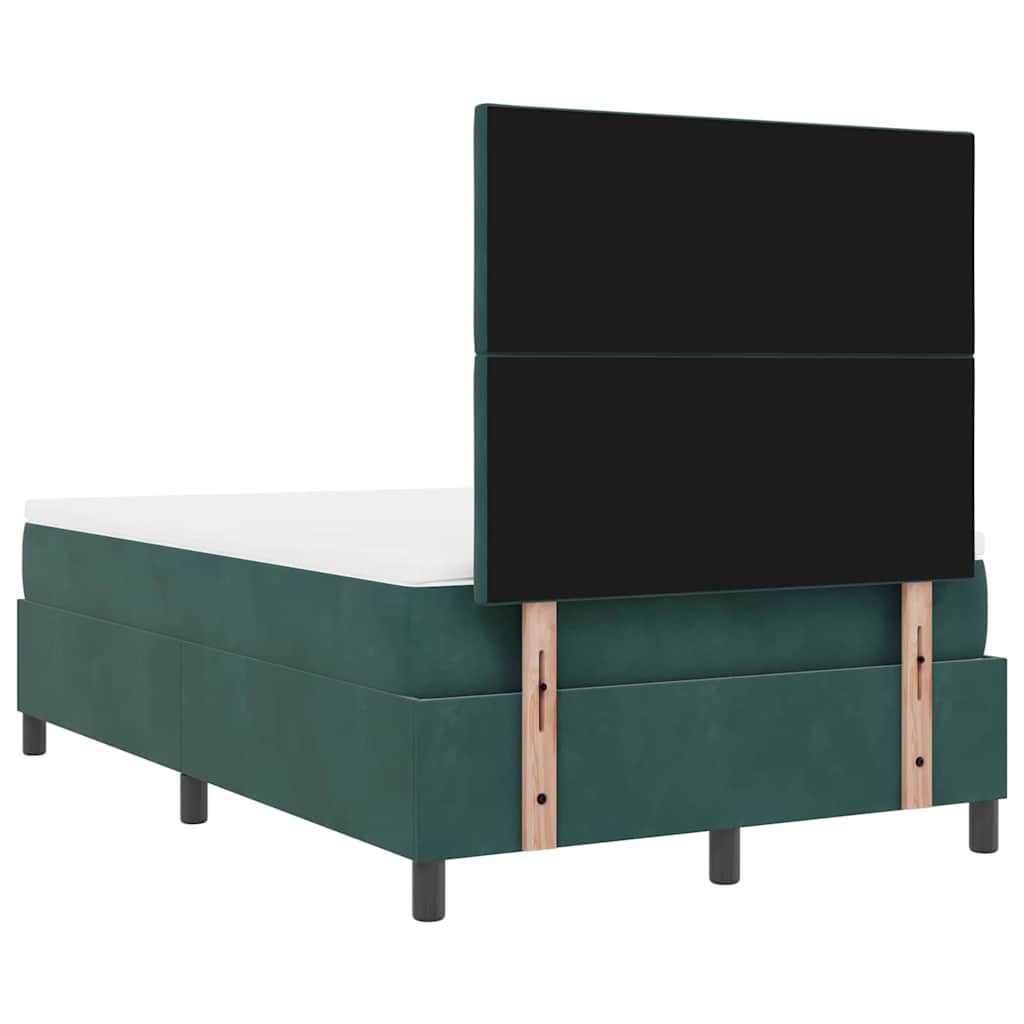Lit à ressort LED Vert foncé 120 x 200 cm Velours
