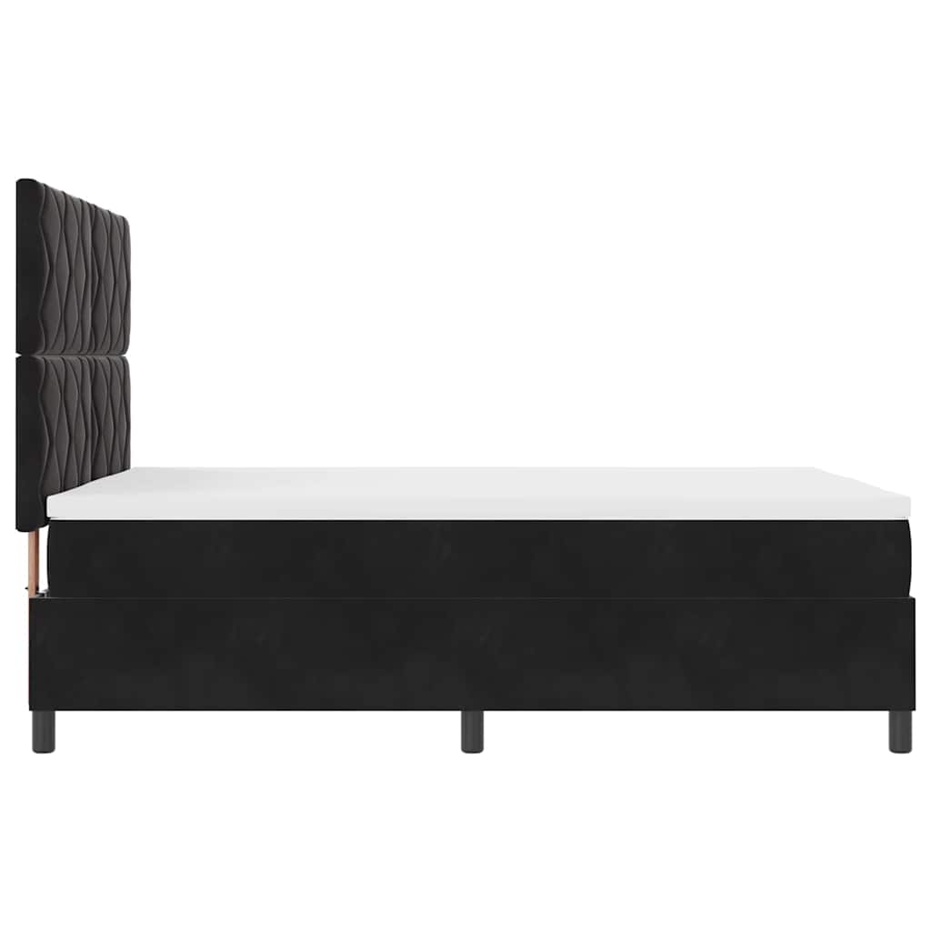 Lit à ressorts avec matelas Noir 160 x 200 cm Velours - XIOS