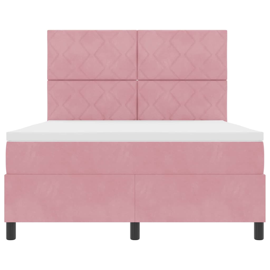 Lit à ressorts avec matelas Rose 160 x 200 cm Velours - XIOS