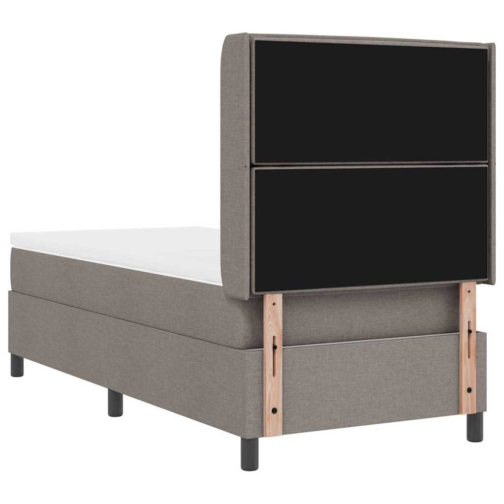Lit à ressort LED avec matelas Taupe 100 x 200 cm tissu - XIOS