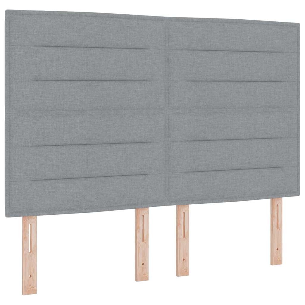Lit à ressort LED avec matelas Gris clair 140 x 190 cm tissu