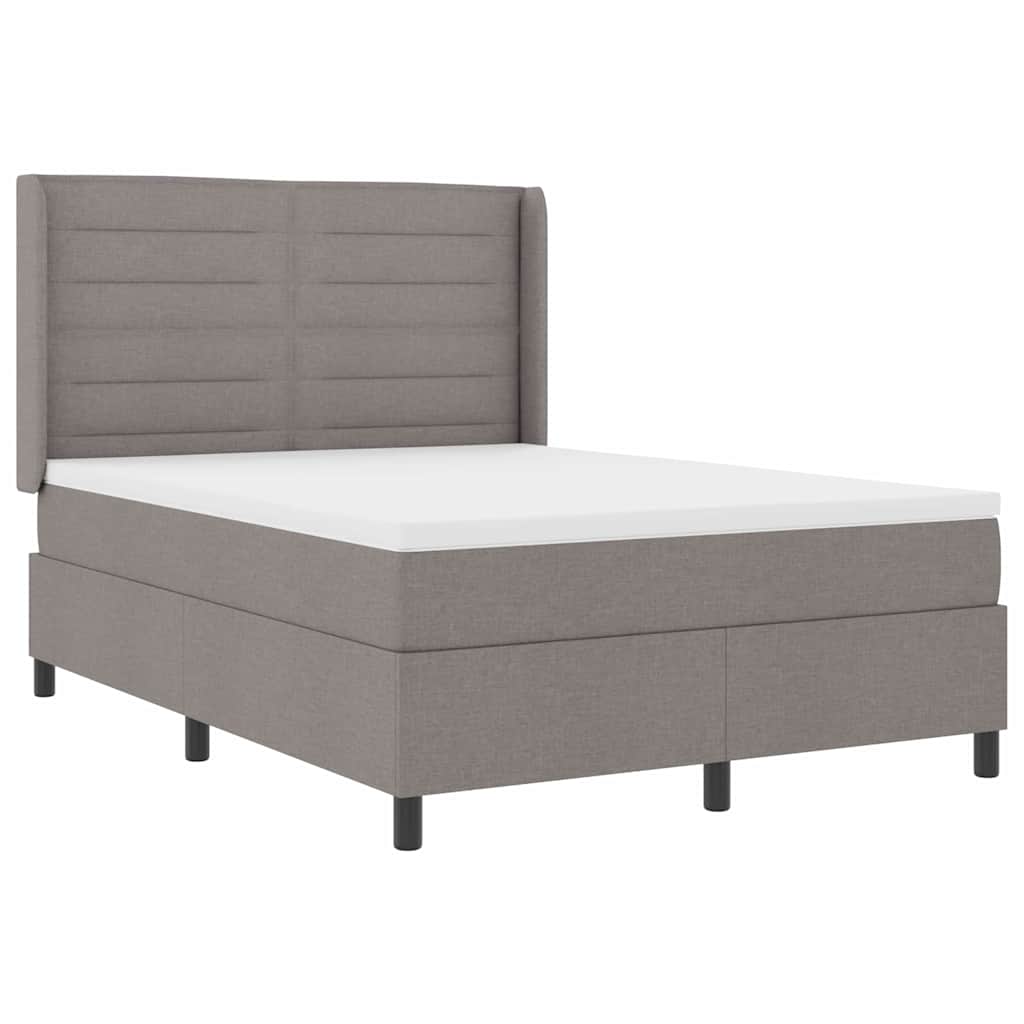 Lit à ressort LED avec matelas Taupe 140 x 190 cm tissu - XIOS