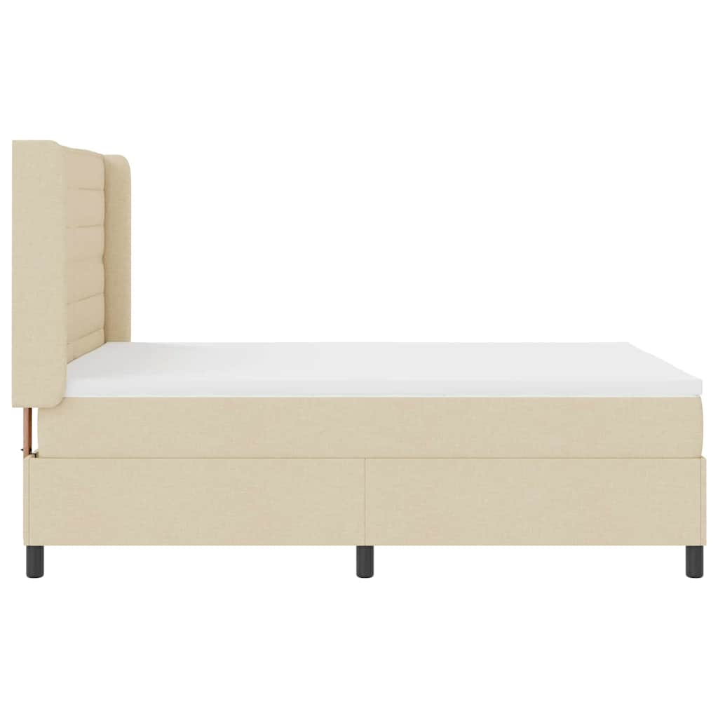 Lit à ressort LED avec matelas Crème 140 x 190 cm tissu - XIOS