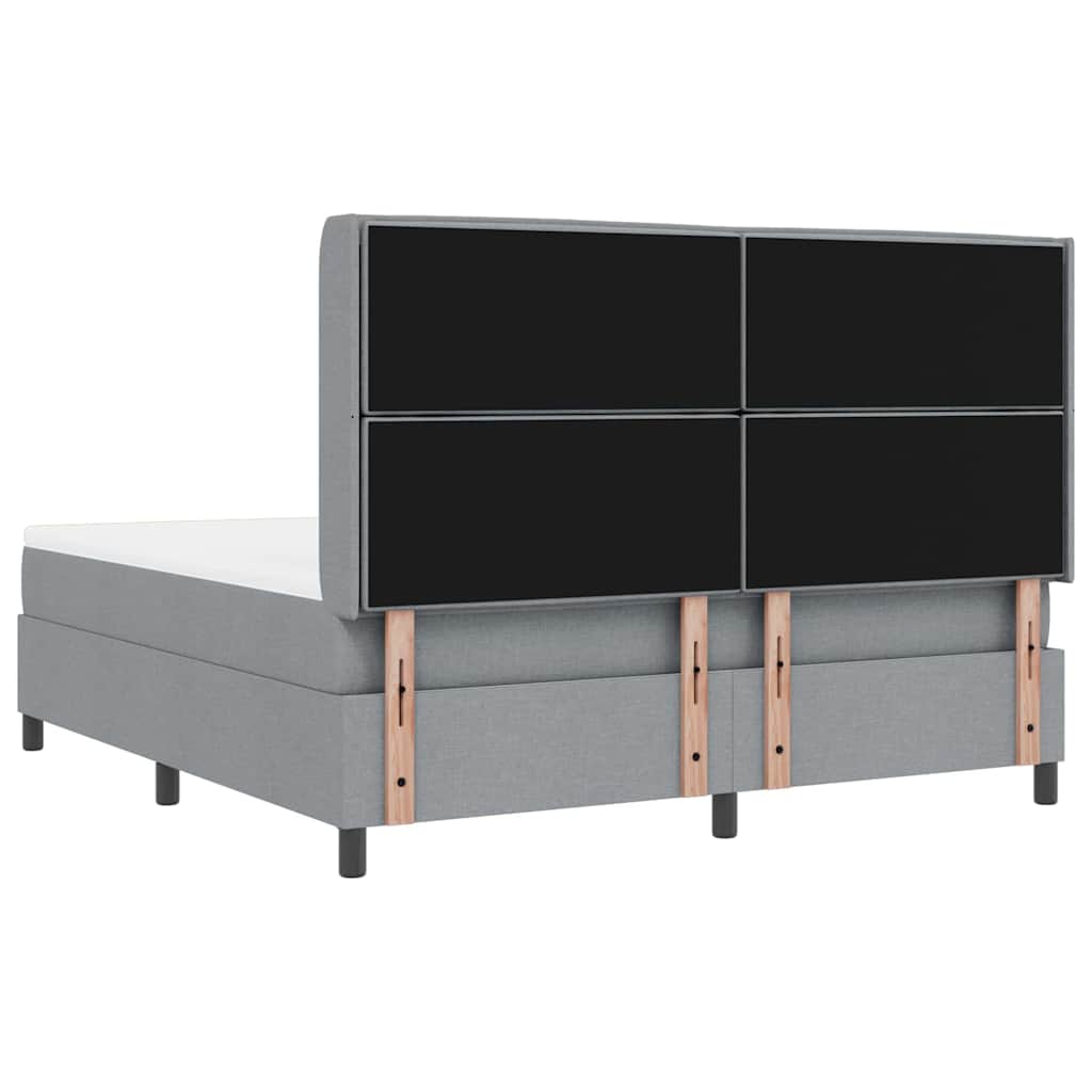Lit à ressort LED avec matelas Gris clair 180 x 200 cm tissu - XIOS