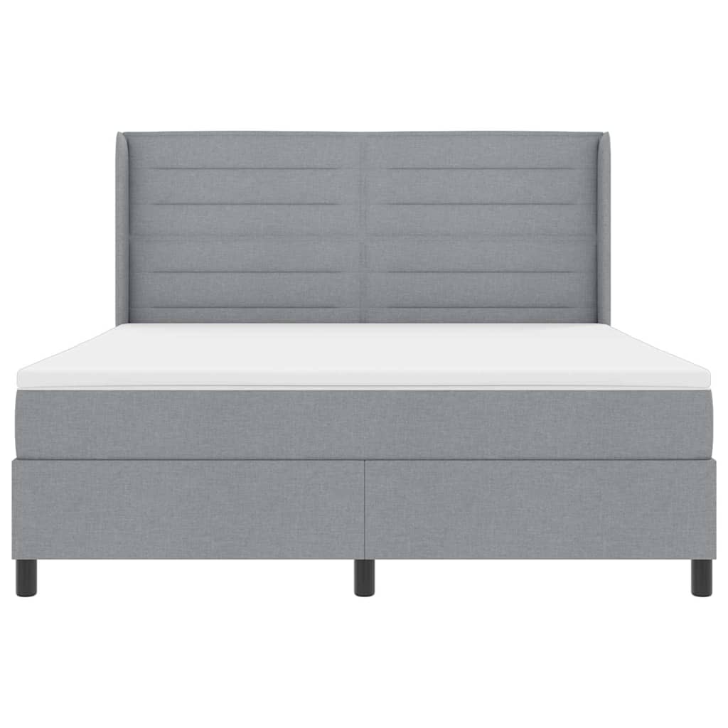 Lit à ressort LED avec matelas Gris clair 180 x 200 cm tissu - XIOS