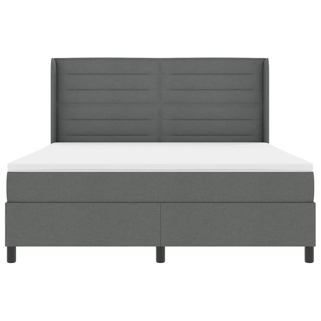 Lit à ressort LED avec matelas Gris foncé 180 x 200 cm tissu - XIOS