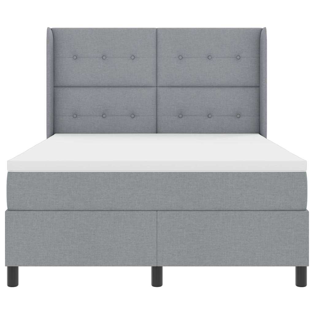 Lit à ressort LED avec matelas Gris clair 140 x 190 cm tissu - XIOS
