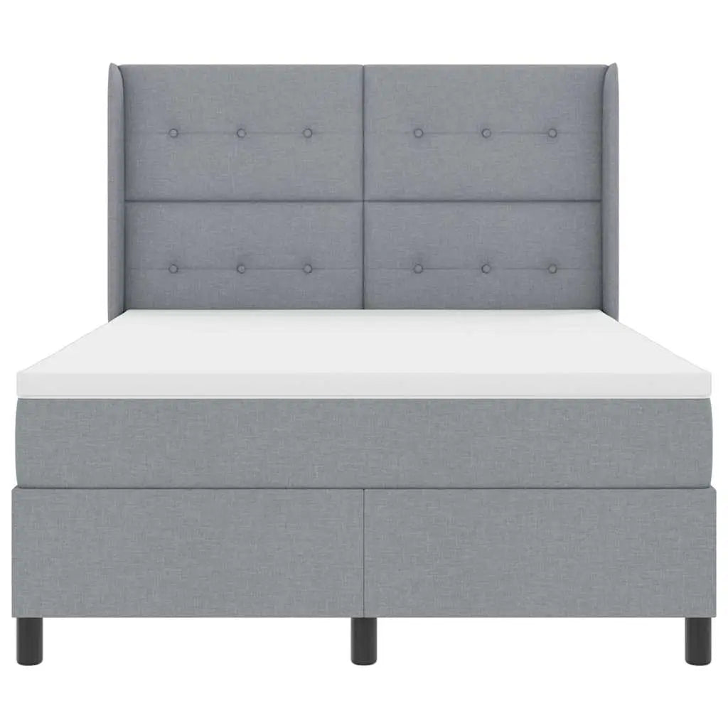 Lit à ressort LED Gris clair 140 x 200 cm tissu - XIOS