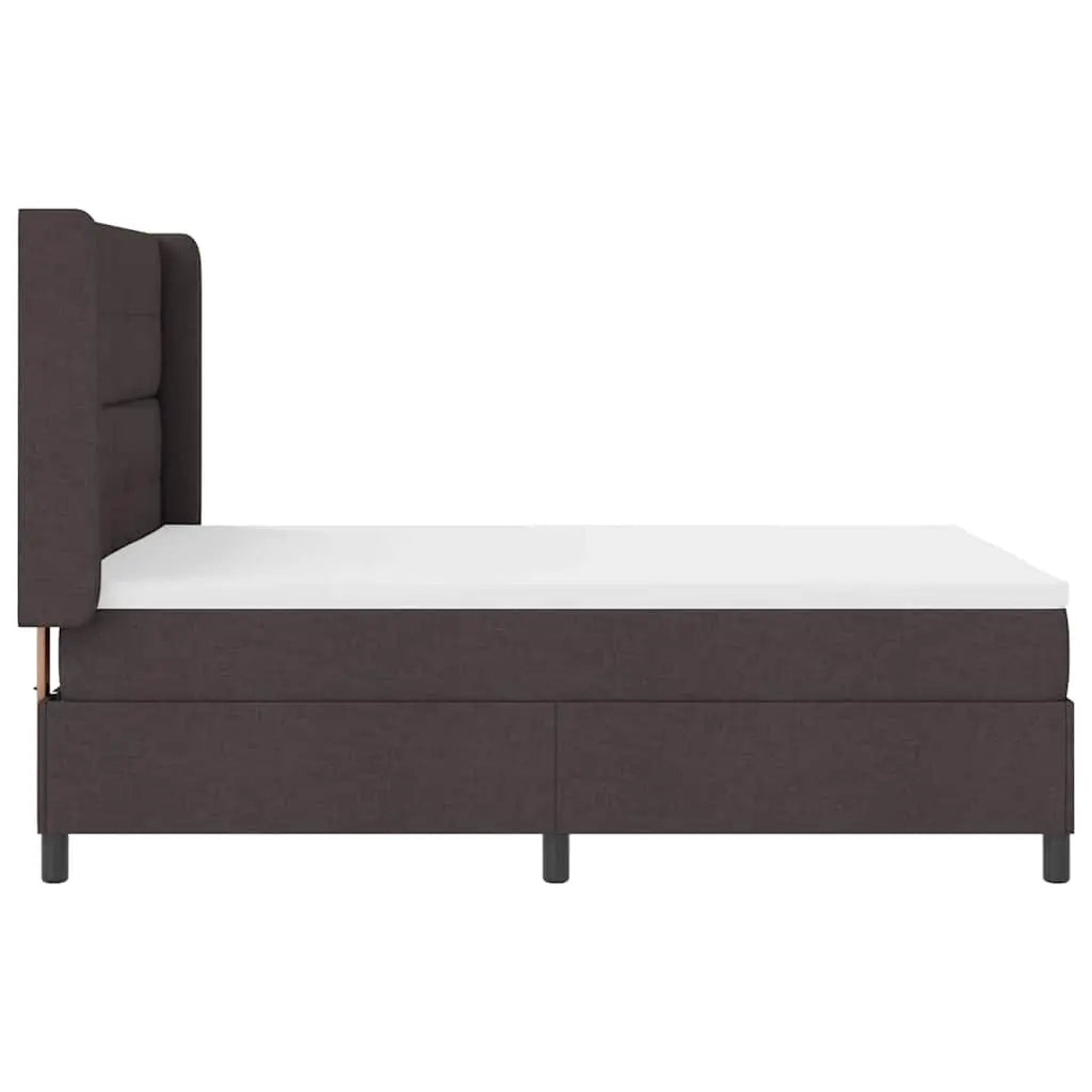 Lit à ressort LED Marron foncé 140 x 200 cm tissu - XIOS
