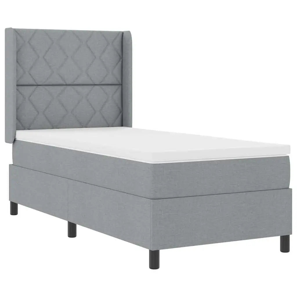 Lit à ressort LED Gris clair 100 x 200 cm tissu - XIOS