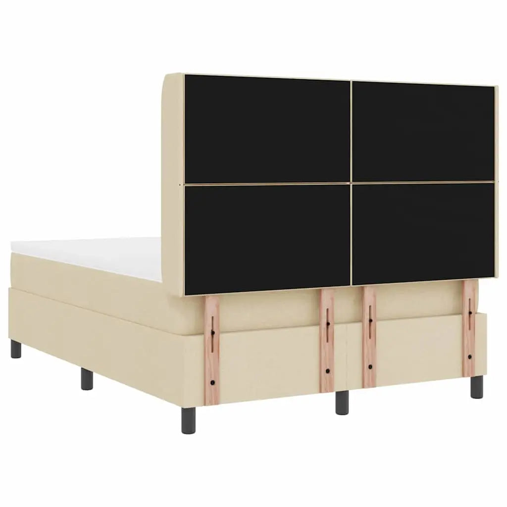 Lit à ressort LED avec tête de lit Crème 140 x 190 cm tissu - XIOS
