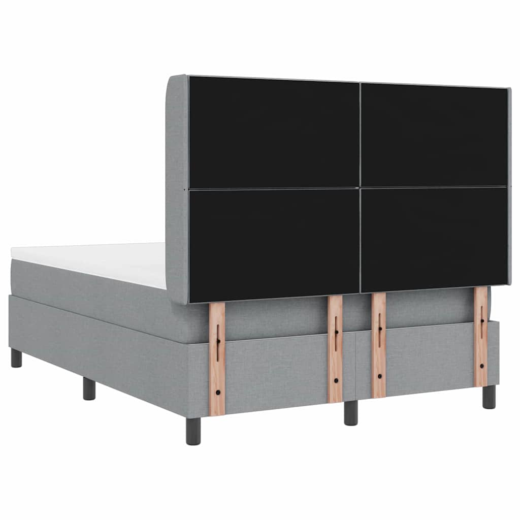Lit à ressorts avec matelas Gris clair 140 x 200 cm tissu - XIOS