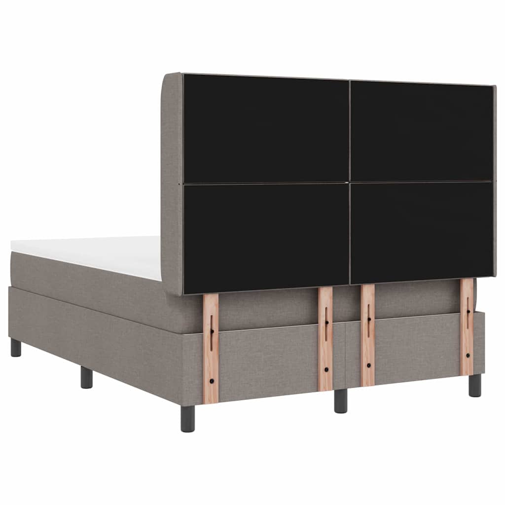 Lit à ressorts avec matelas Taupe 140 x 200 cm tissu - XIOS