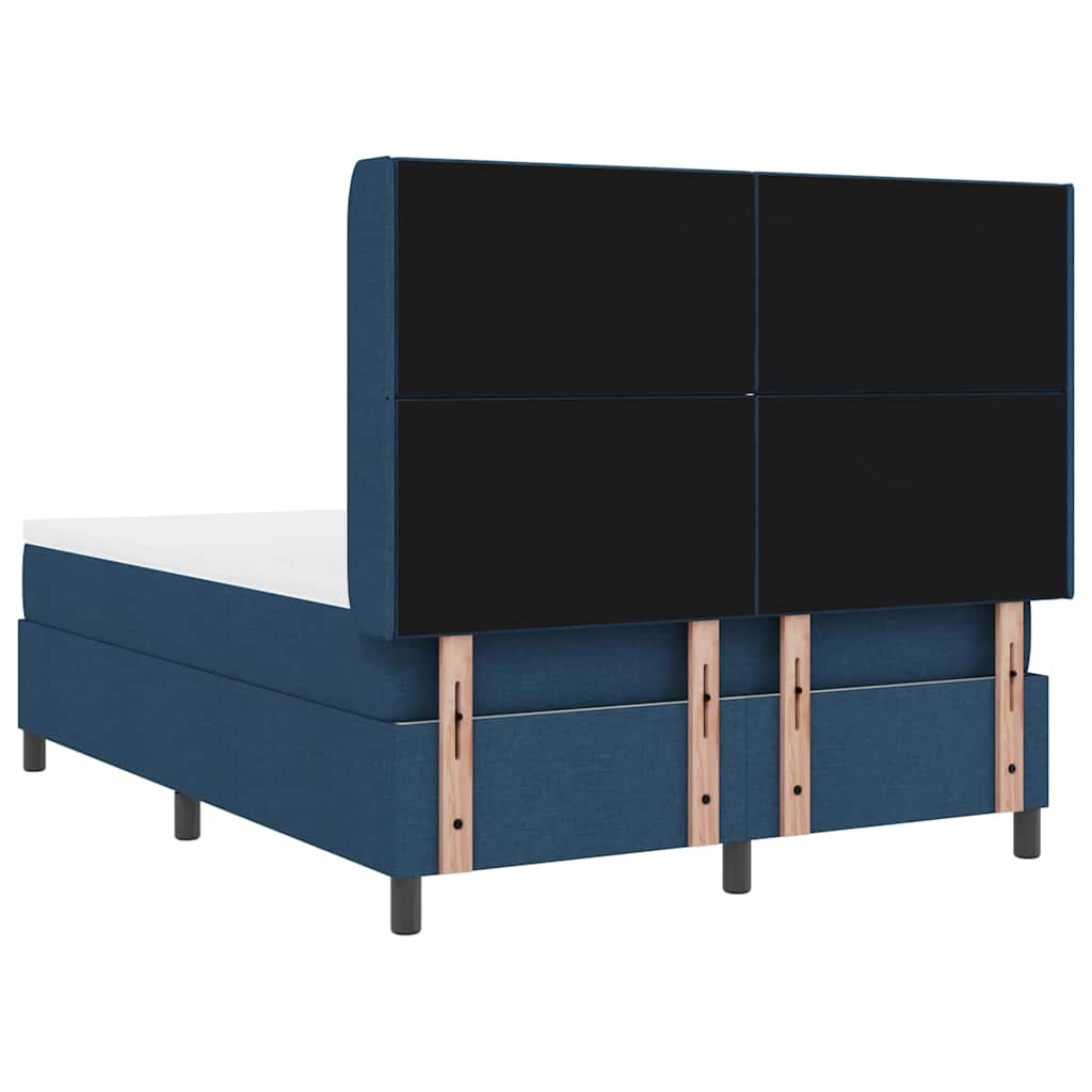 Lit à ressorts avec matelas Bleu 160 x 200 cm tissu - XIOS