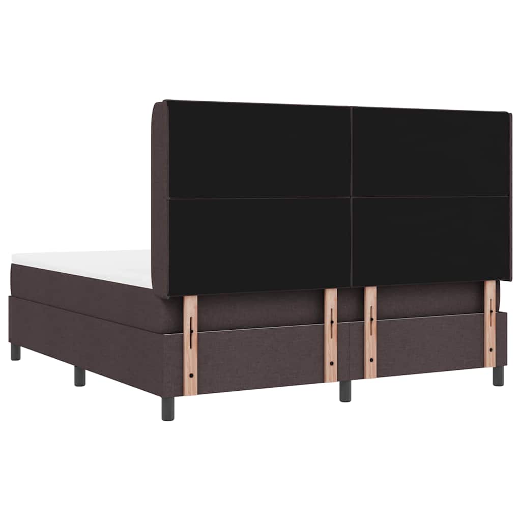 Lit à ressorts avec matelas Marron foncé 180 x 200 cm tissu - XIOS