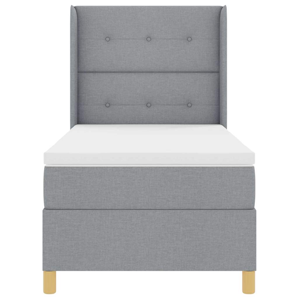 Lit à ressorts avec bandes LED Gris clair 90 x 190 cm tissu - XIOS