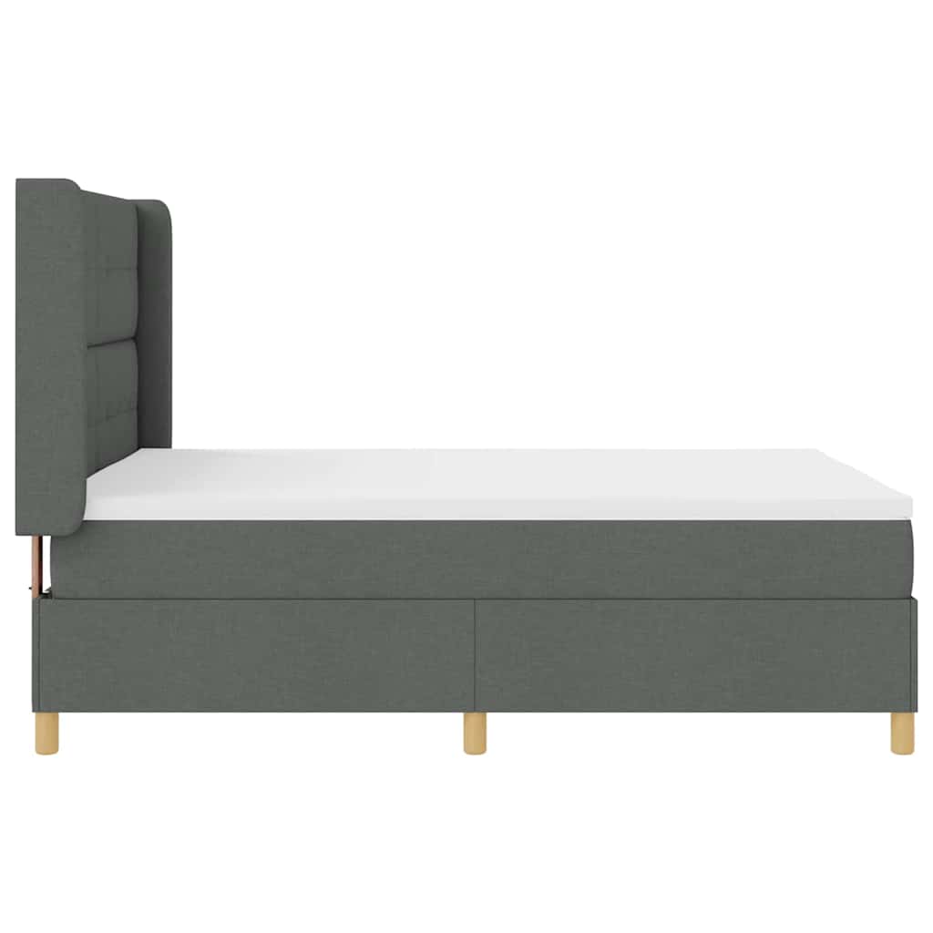 Lit à ressorts avec matelas Gris 140 x 190 cm tissu - XIOS