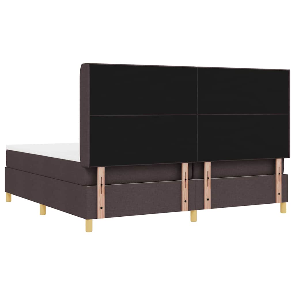 Lit à ressorts avec matelas Marron 200 x 200 cm tissu - XIOS