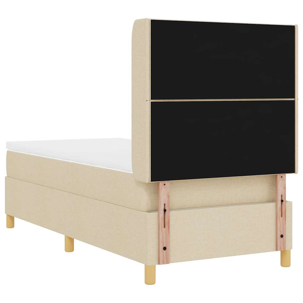 Lit à ressorts avec bandes LED Crème 90 x 200 cm tissu - XIOS Store SNC