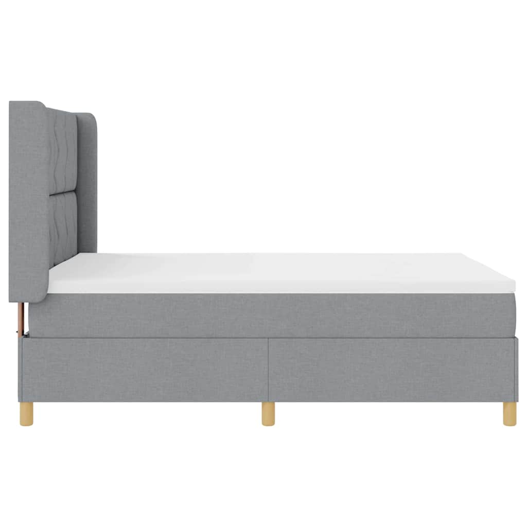 Lit à ressorts avec matelas Gris clair 140 x 190 cm tissu - XIOS