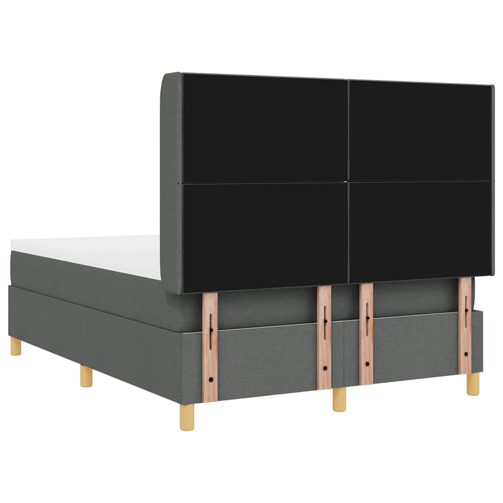 Lit à ressorts avec matelas Gris 160 x 200 cm tissu - XIOS
