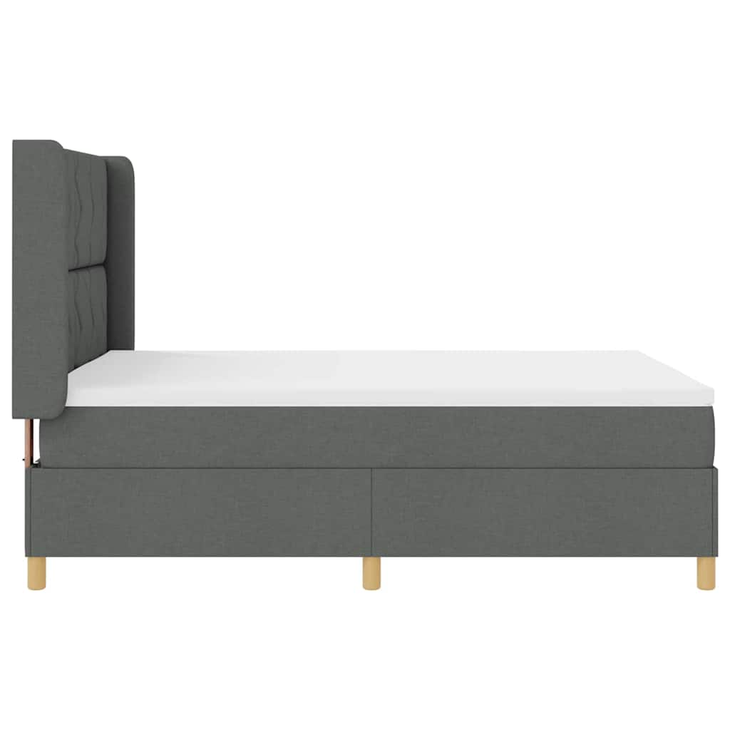 Lit à ressorts avec matelas Gris 160 x 200 cm tissu - XIOS
