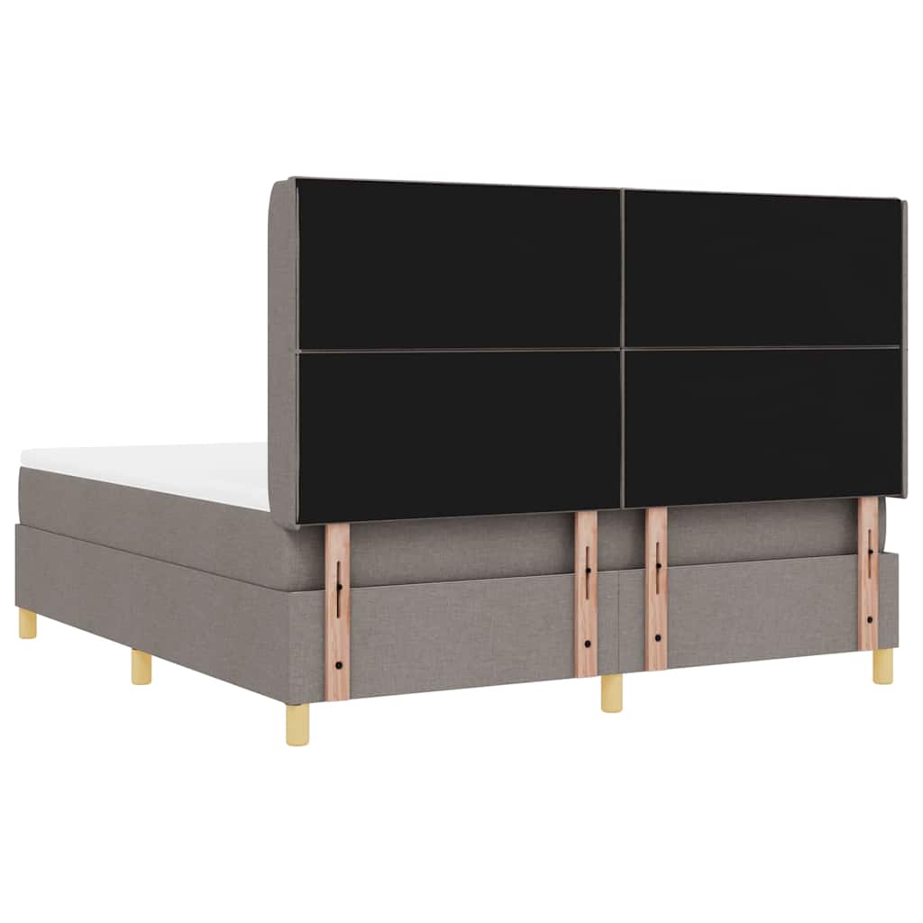 Lit à ressorts avec matelas Taupe 180 x 200 cm tissu - XIOS