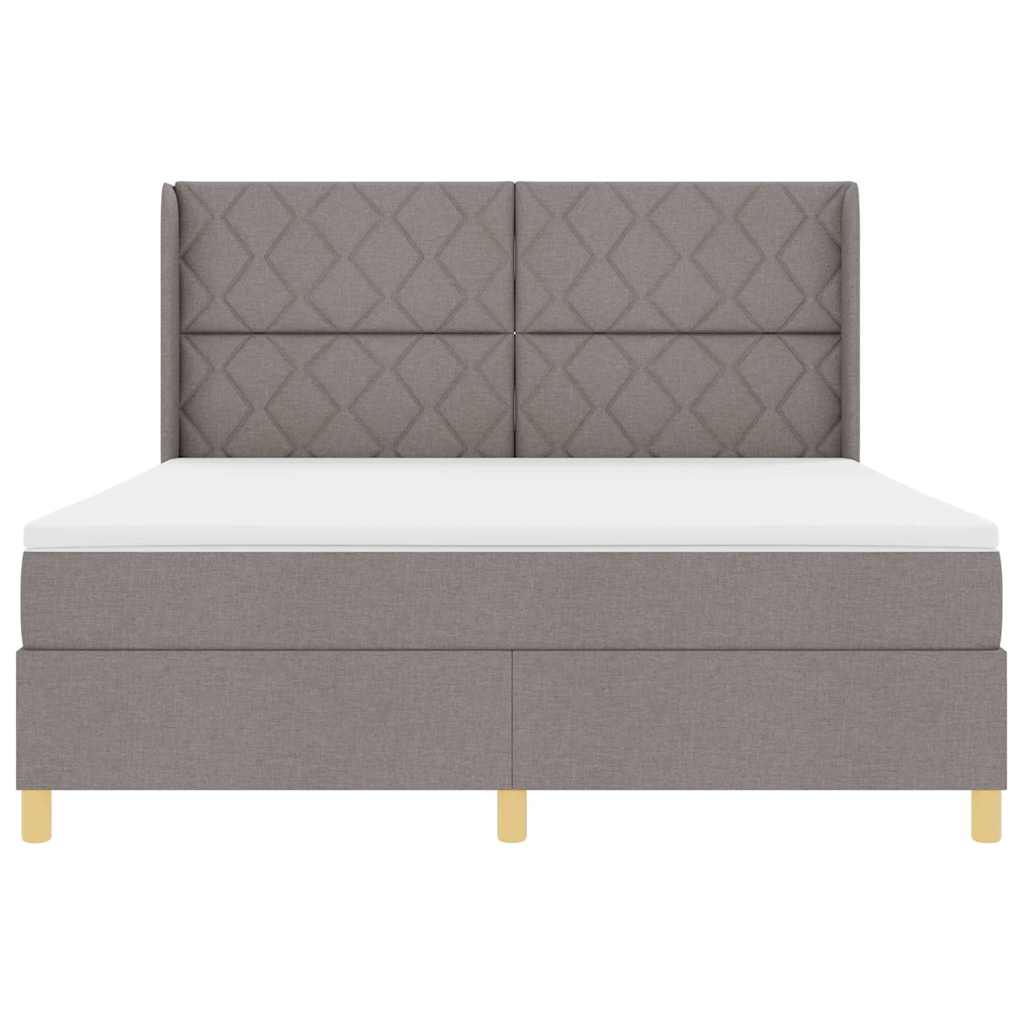 Lit à ressorts avec matelas Taupe 180 x 200 cm tissu - XIOS