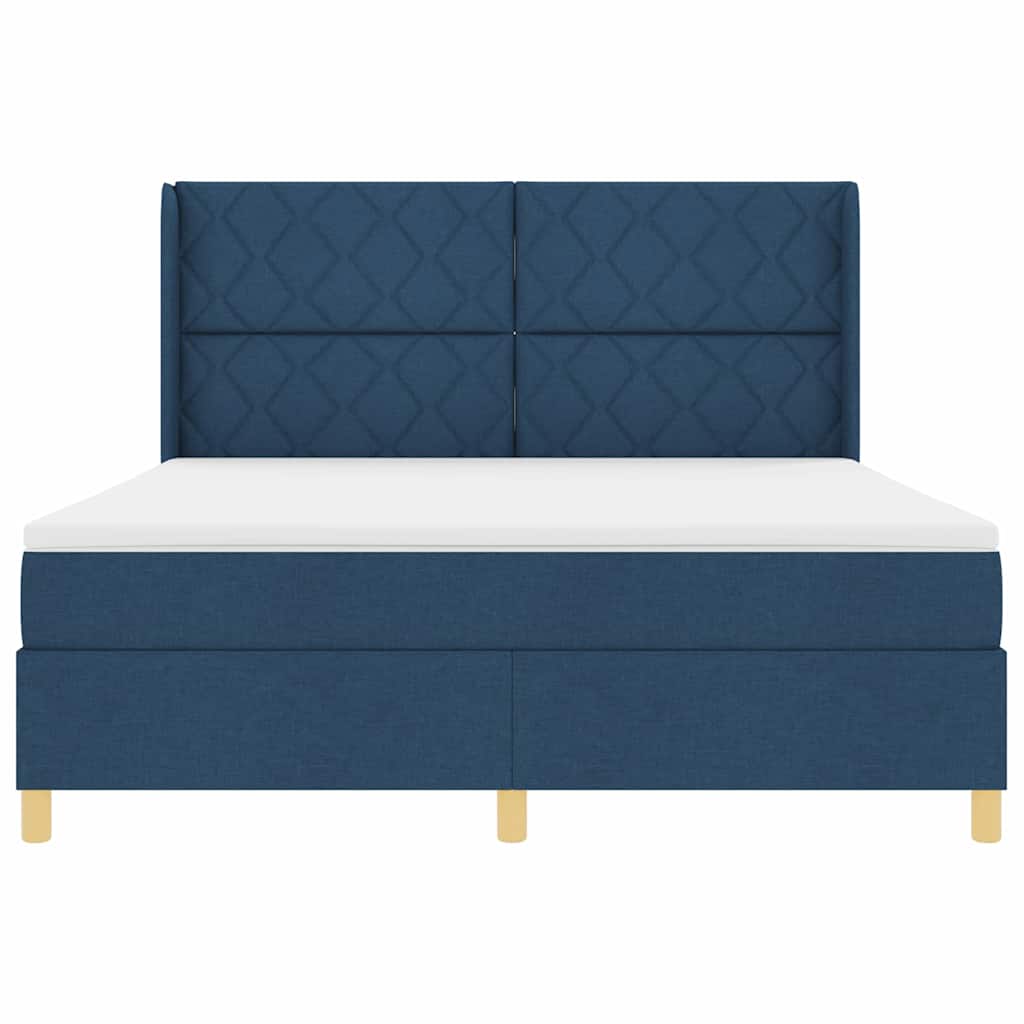 Lit à ressorts avec matelas Bleu 180 x 200 cm tissu - XIOS