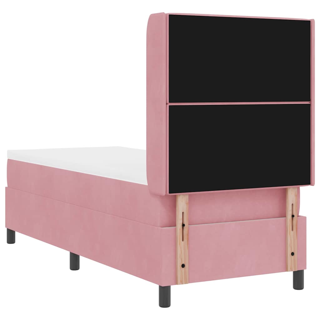 Lit à ressorts avec matelas avec LED Rose 80 x 200 cm Velours